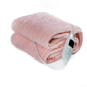 Coperta riscaldata elettrica in pile corallo felpa con cappuccio riscaldata indossabile rosa per l'inverno