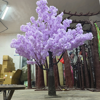 S971 6 kaki dekorasi pernikahan dalam ruang luar ruangan bunga Sakura besar simulasi putih tanaman palsu pohon bunga Sakura