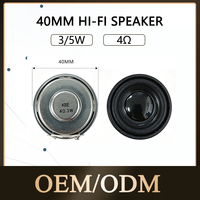 Speaker Multimedia Full Range Flens Persegi 40mm 1,57 inci, Loudspeaker Mini Magnet Kuat 4 Ohm 3/5W untuk Peralatan Rumah Pintar