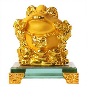 LiShangTianXia 2023 Vente en gros Prix bas Résine artistique Peinte à la main Grenouille dorée Décoration d'intérieur Grenouille porte-bonheur Feng Shui Statue de grenouille - Product Image 4