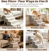 Hunderampe für Couch 4-Stufige Faltbare Treppe für Kleine Hunde Einfaches Klettern Stabile Schaumstoffunterstützung Besserer Pfahlgrip für Haustiere