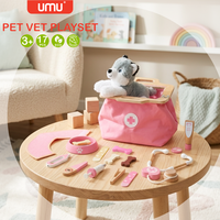 Ensemble de jouets en bois pour enfants : jeu d'imitation d'alimentation d'animaux et de docteur, pour l'apprentissage précoce, interactif, accessoires de jeu de rôle parent-enfant