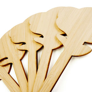 Новый дизайн, садовая стойка для рассады, Т-образные деревянные знаки для растений, этикетка, бамбук - Product Image 4