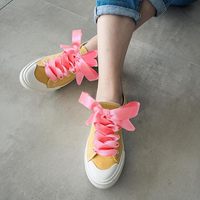 Lacets plats en satin polyester multicolores de 2 cm pour baskets, vente en gros, à décorer