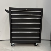 Chariot à outils roulant 7 tiroirs avec glissières à roulement à billes, verrouillage central, en acier robuste pour atelier et garage, armoire à outils manuels et électriques