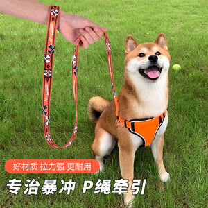 Pet Harness Orange Red Brown Large <b>Dog</b> Durable P Rope <b>Leash</b> For Outdoor Walking - Product Image 1