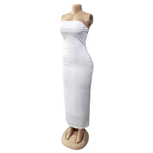 Robes de poitrine moulantes, sans manches, dos nu, couleur unie, tenue Sexy pour femmes, vente en gros, - Product Image 6