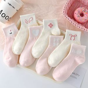Pink Children Socks Ankle Length Breathable Sweat Absorbent For Toddlers Spring Autumn Style - Product Image 1