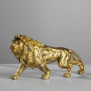 Statue de <span class=keywords><strong>Lion</strong></span> de Style Européen <span class=keywords><strong>Figurine</strong></span> Animale en Résine Ornement de Décoration de Maison pour Salon, Bureau ou Hôtel - Product Image 1