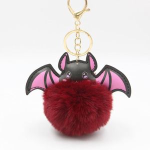 Halloween Halloween Decoration <b>Plush</b> Bat Keychain Soft Leather PU Mini Bag Charms Keyring Stuffed Animals <b>Plush</b> Toys Keychains - Product Image 4
