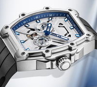 Montres mécaniques lumineuses en acier, design d'usine et personnalisées, avec petite seconde similaire à un volant d'inertie, pour marque privée