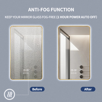 Miroir de salle de bain intelligent à LED avec fonction de mémoire personnalisée, gradation réglable, interrupteur tactile, éclairage LED pour projet