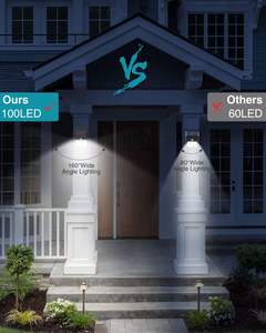 Lampes solaires LED de sécurité murales extérieures super lumineuses, étanches, avec détecteur de mouvement, pour jardin, garage, aménagement paysager - Product Image 4