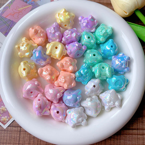 Color Electroplated Abs Bearing Straight Hole Beads <b>DIY</b> Mobile Phone Chain Bracelet Keychain <b>Accessories</b> Acrylic Beads Color - Product Image 1