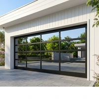 Porte de garage électrique en aluminium et verre double, pliable, anti-effraction, étanche, design moderne, sur mesure pour entrepôt