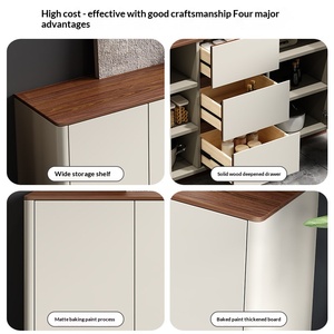 Aparador de Madera Maciza de Estilo Italiano Moderno y Minimalista Lxyx, Mueble de Almacenamiento Integrado para Montar en la Pared, Mueble Grande para Sala de Estar - Product Image 5