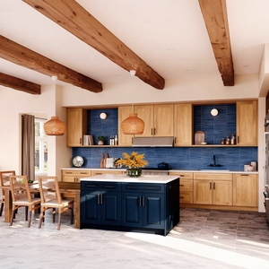 Fabricación de Gabinetes de Cocina, Estilo Americano Campestre, Puerta Shaker, Gabinete de Cocina de Madera, Isla de Cocina - Product Image 4