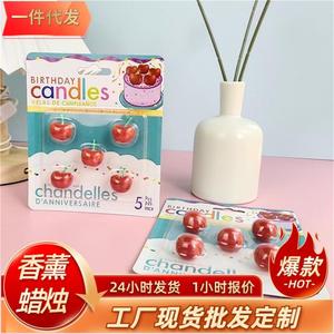 Velas de cumpleaños con forma de cereza, 5 piezas, decoraciones para pastel con forma de fruta para fiestas - Product Image 4