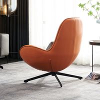 Chaise de détente au design moderne pour la chambre à coucher, excellente chaise pivotante à dossier haut orange personnalisée pour le salon