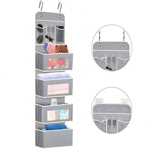 Non-Woven Fabric Hanging Organizer Collapsible 4-Shelf Wall Mount <b>Storage</b> for Clothes Over Door Organizer <b>Storage</b> for Bedroom - Product Image 1