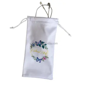 custom drawstring printed microfiber spectacle pouch reading glasses bags