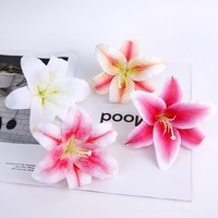 Têtes de fleurs de lys artificielles de 15 cm, texture réaliste imprimée en 3D, en PU, pour couronnes, arches de mariage et arrangements floraux