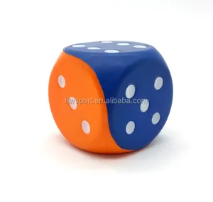 Promotional logo printing PU foam dice stress ball customized color and logo pu foam cube squeeze toys