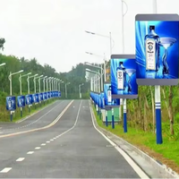 Pantalla LED para Poste, Impermeable, a Todo Color, Señalización Digital 4G para Farolas, Aceras, Centro de Ciudad, Exterior, P2.5
