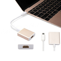 Adaptador Tipo-C Macho a Hembra, Dorado, HD, Combinación de Blindaje, Cubierta de PVC, Carcasa de Aleación de Aluminio, Cable de Cobre, para PC, Laptop, Tablet, MI Stock