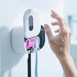 Désinfecteur de brosses à dents UV-C mural avec chauffage et séchage automatiques pour 2 brosses à dents salle de bain - Product Image 1