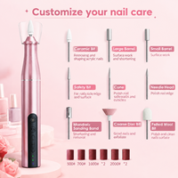 Taladro de Uñas Inalámbrico Recargable por USB de 20000 RPM con Motor de Escobillas - Herramienta Portátil en Forma de Lápiz para Manicura y Pedicura