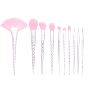 Nouveau Style Haute Qualité <span class=keywords><strong>Licorne</strong></span> Blanc Champagne 10 pièces ensemble de pinceaux de <span class=keywords><strong>maquillage</strong></span> Logo Personnalisé - Product Image 1