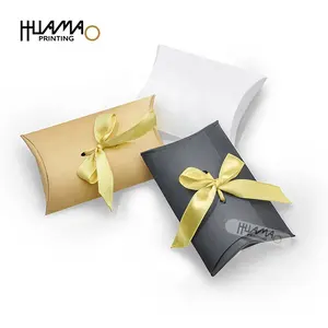 Ucuz düz renkli ambalaj kağıdı özel logolu kutu toptan altın yastık hediye kutuları
