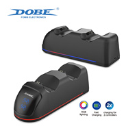 Station de charge double DOBE pour manettes PS4 Slim et Pro avec 9 modes d'éclairage RVB, station de charge rapide pour 2 manettes