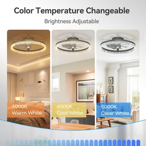 50Cm Đèn LED Với Quạt Trần Bắc Âu Pha Lê 6 Tốc Độ Phòng Ngủ DC Quạt Trần Với Điều Khiển Từ Xa Quạt Trần Chiếu Sáng Lịch Thi Đấu - Product Image 2