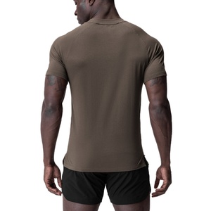 T-shirts de sport pour hommes 95% coton 5% élasthanne, vêtements de fitness de qualité supérieure, logo personnalisé imprimé, vente en gros, impression sérigraphique - Product Image 6