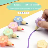Mini Marcadores Creativos con Diseño de Pata de Gato/Flor/Pulpo/Corazón/Oso Pequeño, Multicolores, Punta Oblicua, para Niños