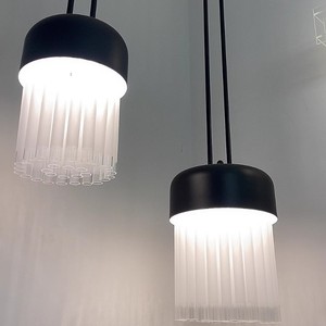 Modern Black Glass Pendant <b>Light</b> <b>Led</b> Round Anti Glare Chandelier For Bedroom Living Room Study - Product Image 4