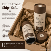 Tubo de Papel Kraft con Tapa Metálica Premium y Revestimiento de Aluminio para Granos de Café Tostados y Empaque para Tostadores Especializados - Venta al por Mayor OEM