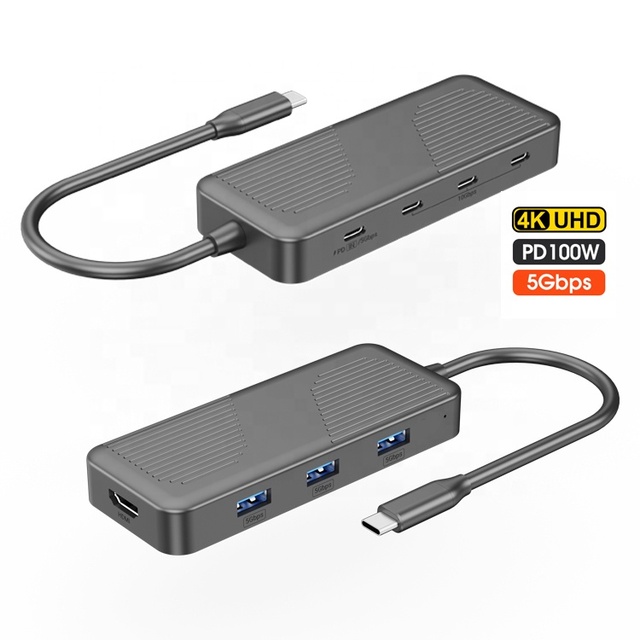 8 in 1 USB C Docking Station 10Gbps Type C 100W USB 3.0 Port 5Gbps HDMI 4K 60HZ Splitter USB Hub for Laptop PC Mac