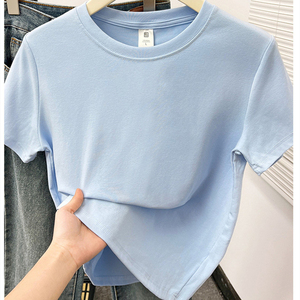 Camiseta <span class=keywords><strong>de</strong></span> Verano <span class=keywords><strong>de</strong></span> Manga Corta con Cuello Redondo Personalizada RUICHI para <span class=keywords><strong>Mujer</strong></span>, 220 g/m², Camiseta Básica <span class=keywords><strong>de</strong></span> Algodón para <span class=keywords><strong>Mujer</strong></span> - Product Image 5