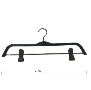 Plastic Zwarte Broek Hangers Broek Hangers Rack Of Broek Met Zwarte Clips Ruimte Saver Voor Kleding Winkel