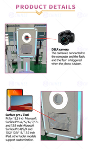 Kiosque de photomaton horizontal pour <span class=keywords><strong>iPad</strong></span> à impression instantanée automatique, coque de photomaton reflex numérique de 13 pouces avec appareil photo <span class=keywords><strong>iPad</strong></span> selfie de mariage Flash - Product Image 4