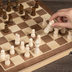Offre Spéciale : Jeu d'échecs international en bois massif, plateau pliable, jeu <span class=keywords><strong>de</strong></span> <span class=keywords><strong>société</strong></span> éducatif, deux reines, jouet en bois - Product Image 3