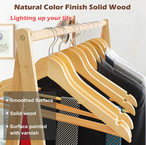 Bán Buôn Tự Nhiên Không Trượt Gỗ Móc Với Chrome Móc Gỗ Rắn Quần Áo Móc Áo Bằng Gỗ Móc - Product Image 2