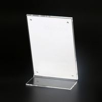 Cadre acrylique transparent en forme de L de 5x7 pouces, Base épaisse, aimant, support de Table, affichage de Menu, support de signe de dépliant
