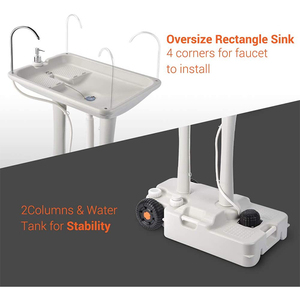 HOMFUL-soporte portátil para lavado de manos, estación de lavado de manos para <span class=keywords><strong>Camping</strong></span>, bomba de pie de HDPE, tanque de agua - Product Image 5