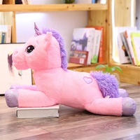 Peluche de licorne géante rose personnalisée, jumbo kawaii, jouet doux, grand oreiller