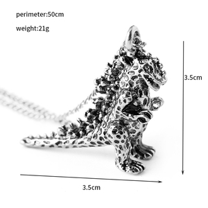 Collier rétro de dinosaure de monstre de Godzilla, <span class=keywords><strong>Film</strong></span> et télévision, pendentifs périphériques pour hommes et femmes, bijoux cadeau pour amis - Product Image 2