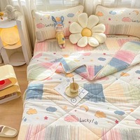 Ensemble de draps ajustés tricotés 3 pièces avec bords élastiques, housse de matelas rafraîchissante 100% latex 200TC à motif floral